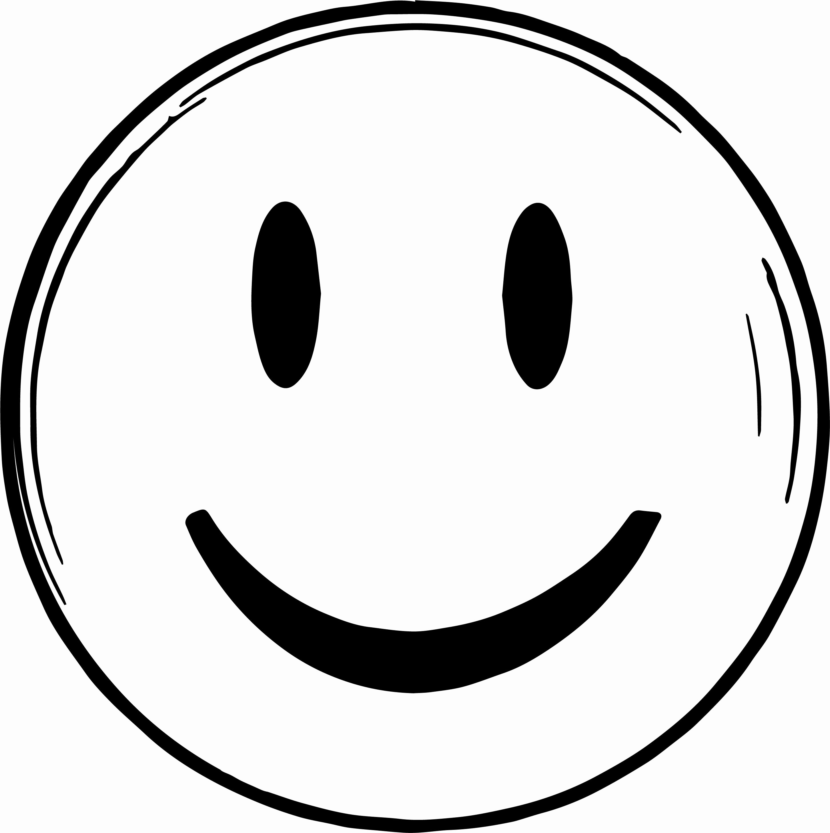 Coloring Face Happy Emoticon Smiley Emoji Pages Faces Printable Print ...