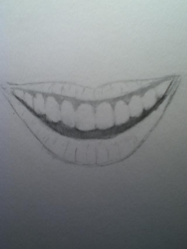 640x853 How To Draw Lips - Smiling Mouth Drawing