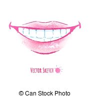 180x195 smiling lips watercolor sketch vector - Smiling Mouth Drawing