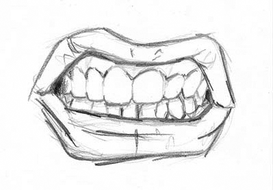 399x277 Drawing Mouths Drawing And Coloring - Smiling Mouth Drawing