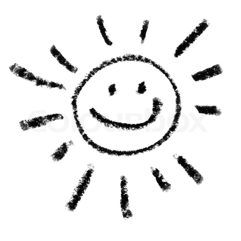 800x800 painted smiling sun symbol outline stock photo colourbox - Smiling Sun Drawing