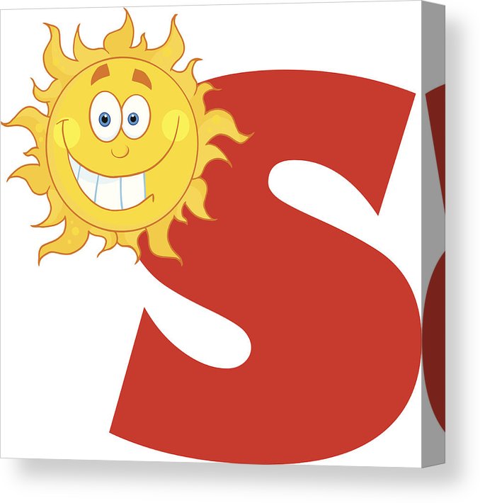 678x710 smiling sun with letter s canvas print canvas art - Smiling Sun Drawing