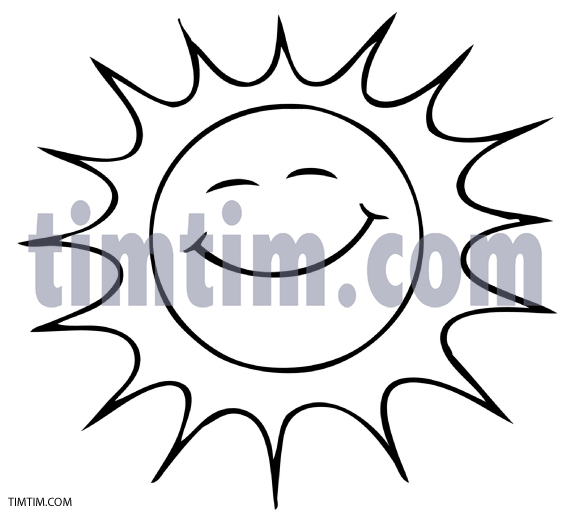 571x515 Free Drawing Of A Smiley Sun Bw From The Category Climate - Smiling Sun Drawing