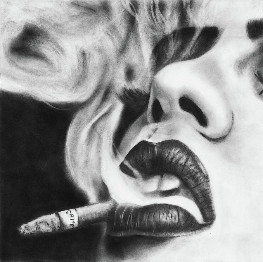 900x895 Female Smoking Cigarette Drawing - Smoke Drawing