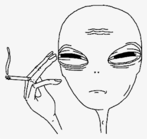 300x284 Smoking Alien Drawing - Smoke Drawing Tumblr