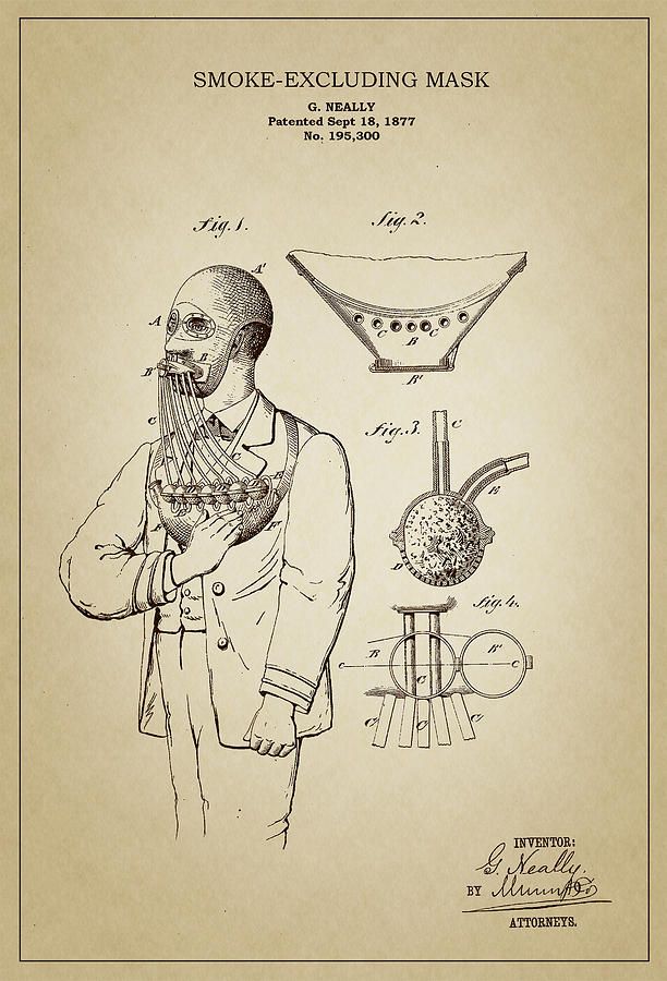 612x900 Mask Drawing - Smoke Mask Drawing