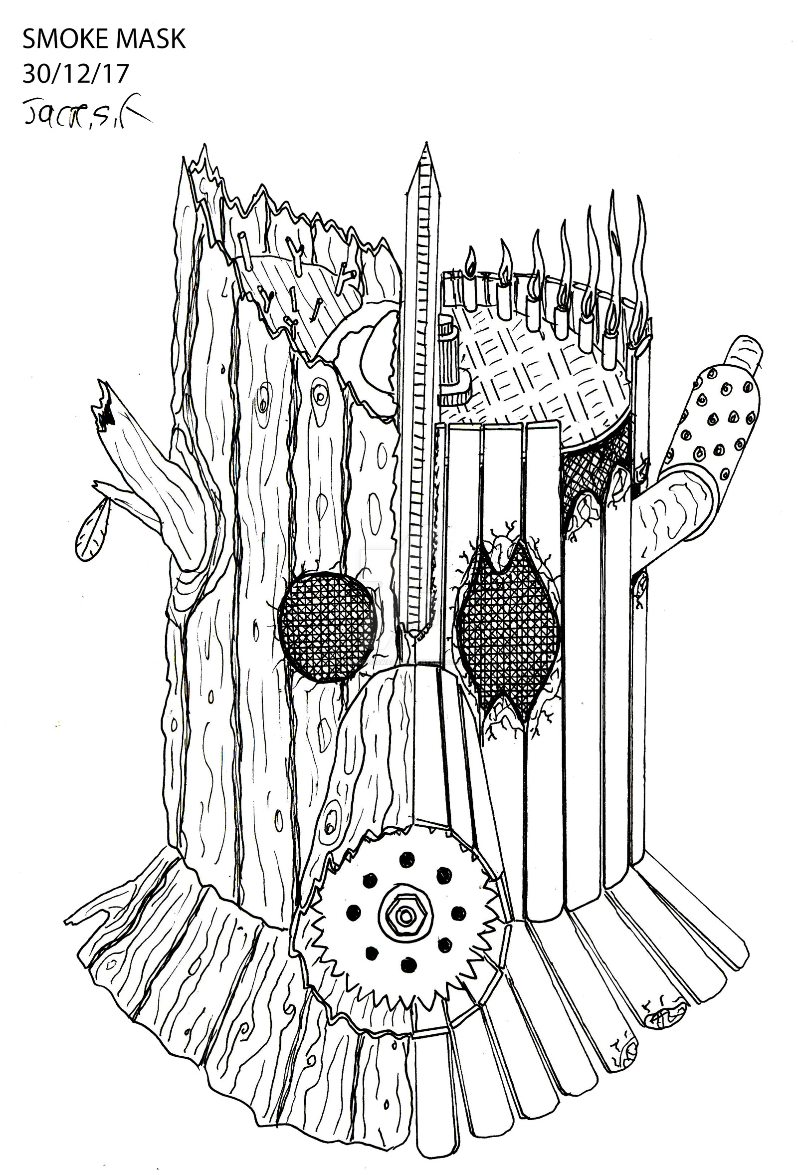 1600x2355 smoke mask - Smoke Mask Drawing