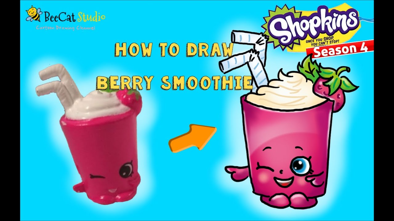 1280x720 how to draw shopkins season berry smoothie rare sweet treats - Smoothie Drawing