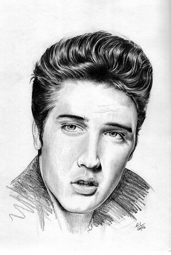 572x850 Elvis Presley - Smudging Drawing