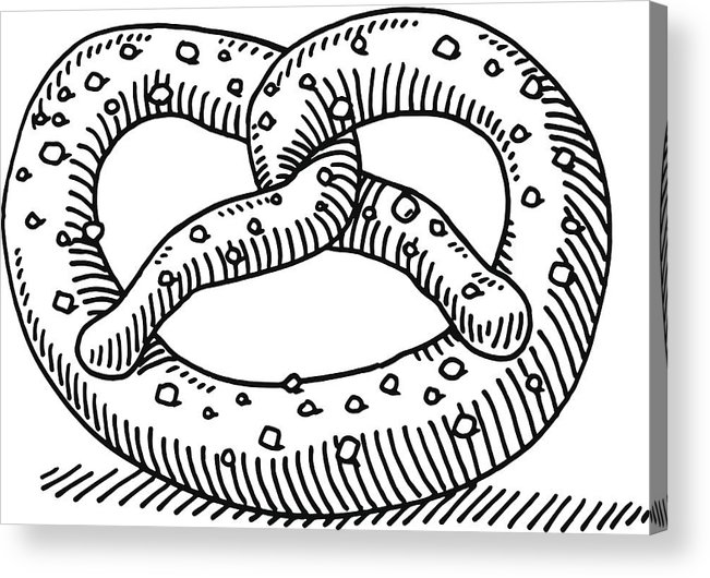 651x530 Pretzel Snack Food Drawing Acrylic Print - Snack Drawing