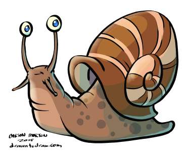 388x300 Snail Coloured Drawn To Draw - Snail Drawing