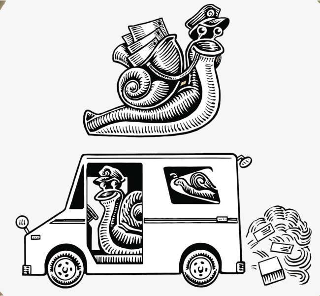 650x601 Snail Postman, Post Express, Snail Speed, Line Drawing Png - Snail Line Drawing