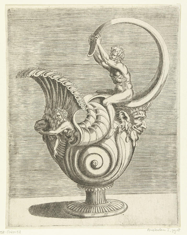 715x900 Jug In The Form Of A Snail Shell, Balthazar Van Den Bos Drawing - Snail Shell Drawing