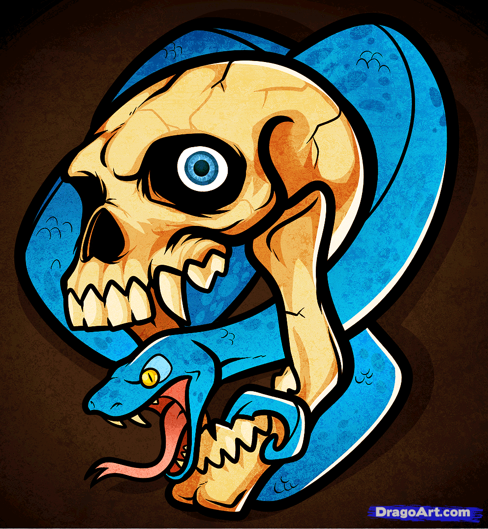 992x1075 how to draw a skull and snake, skull and snake tattoo, step - Snake And Skull Drawing