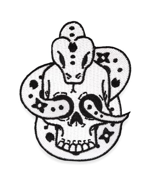600x750 Snake Skull Patch Strange Ways - Snake And Skull Drawing