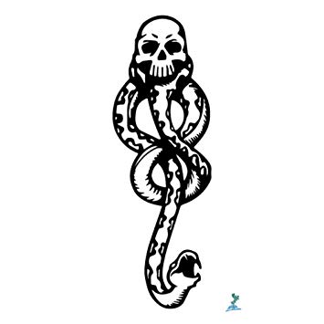 355x355 Yeeech Temporary Tattoos Stickers Waterproof Harry - Snake And Skull Drawing