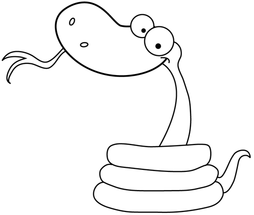 500x424 How To Draw A Cartoon Snake With Easy Step - Snake Drawing Pictures