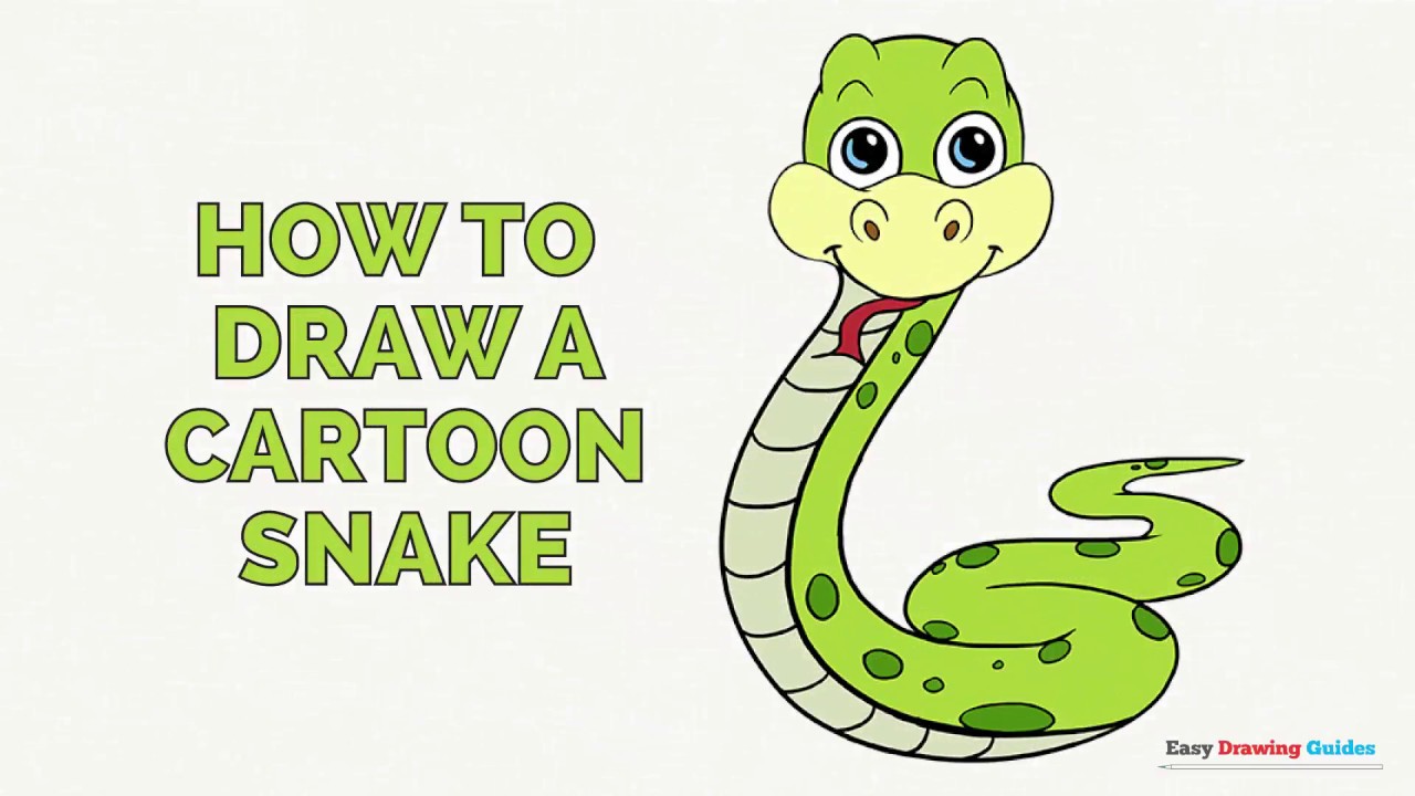1280x720 How To Draw A Cartoon Snake In A Few Easy Steps Drawing Tutorial - Snake Drawing Step By Step