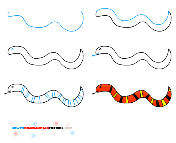 620x503 simple snake drawing how to draw a snake for beginners step step - Snake Drawing Step By Step