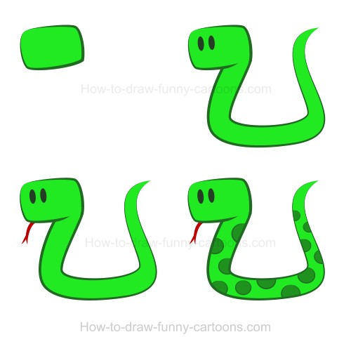 500x490 Drawing A Snake - Snake Drawing Step By Step