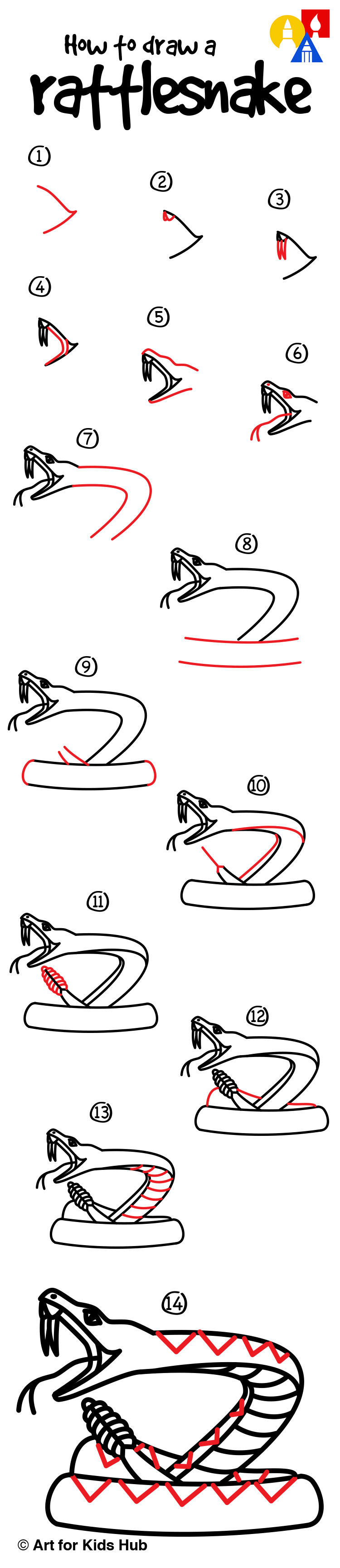 750x3458 How To Draw A Rattlesnake - Snake Drawing Step By Step