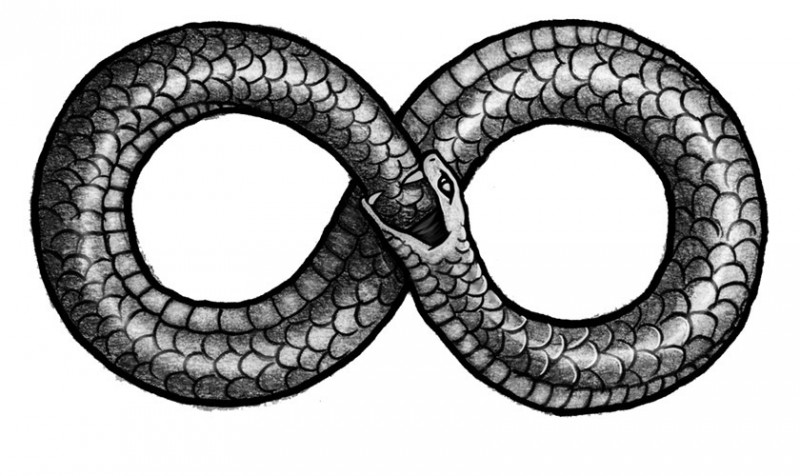 800x476 Ouroboros, The Infinity Symbol - Snake Eating Itself Drawing