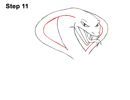 500x386 How To Draw A Cobra - Snake Face Drawing