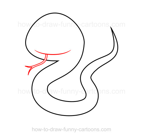 500x482 How To Draw A Snake - Snake Line Drawing