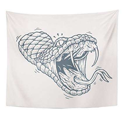 425x425 Emvency Inch Tapestry Mandala Home Decor Attacking Snake Old - Snake Mouth Drawing