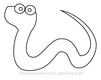 350x277 Drawing A Snake Cartoon - Snake Outline Drawing