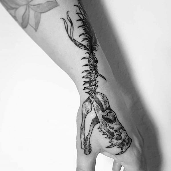 599x599 Snake Skeleton Tattoo Ideas For Men - Snake Skeleton Drawing