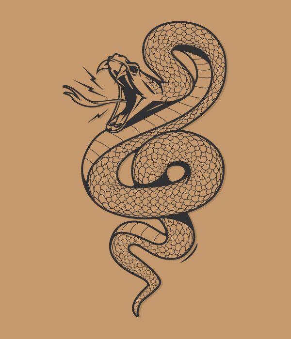600x700 Snake Bite Artsy Snake Tattoo, Tattoos, Body Art Tattoos - Snake Tattoo Drawing