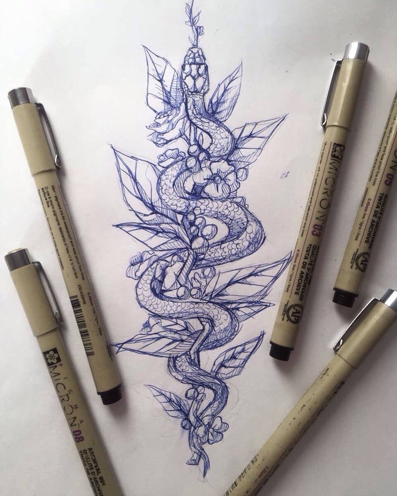 800x1000 Snake Tattoo Sketch - Snake Tattoo Drawing