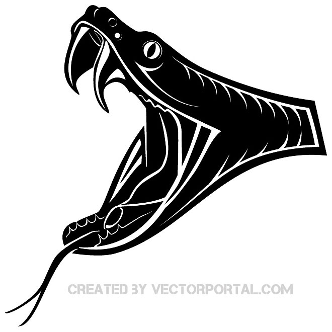 660x660 Snake Clipart Black Collection - Snake With Mouth Open Drawing