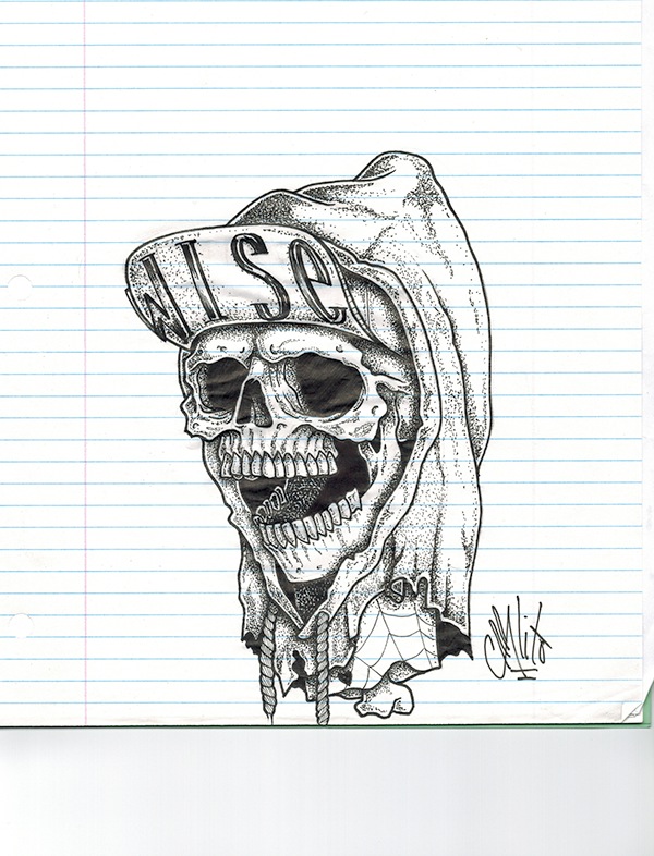 600x786 the skull with a snapback a hoodie on behance - Snapback Drawing