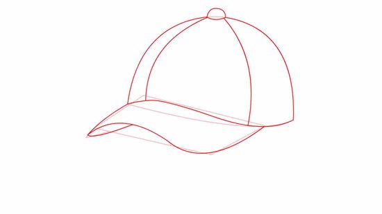 550x309 how to draw a baseball cap steps - Snapback Drawing