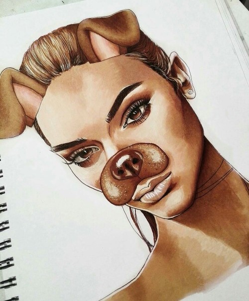 500x605 kendall jenner snapchat filter on we heart it - Snapchat Filter Drawings