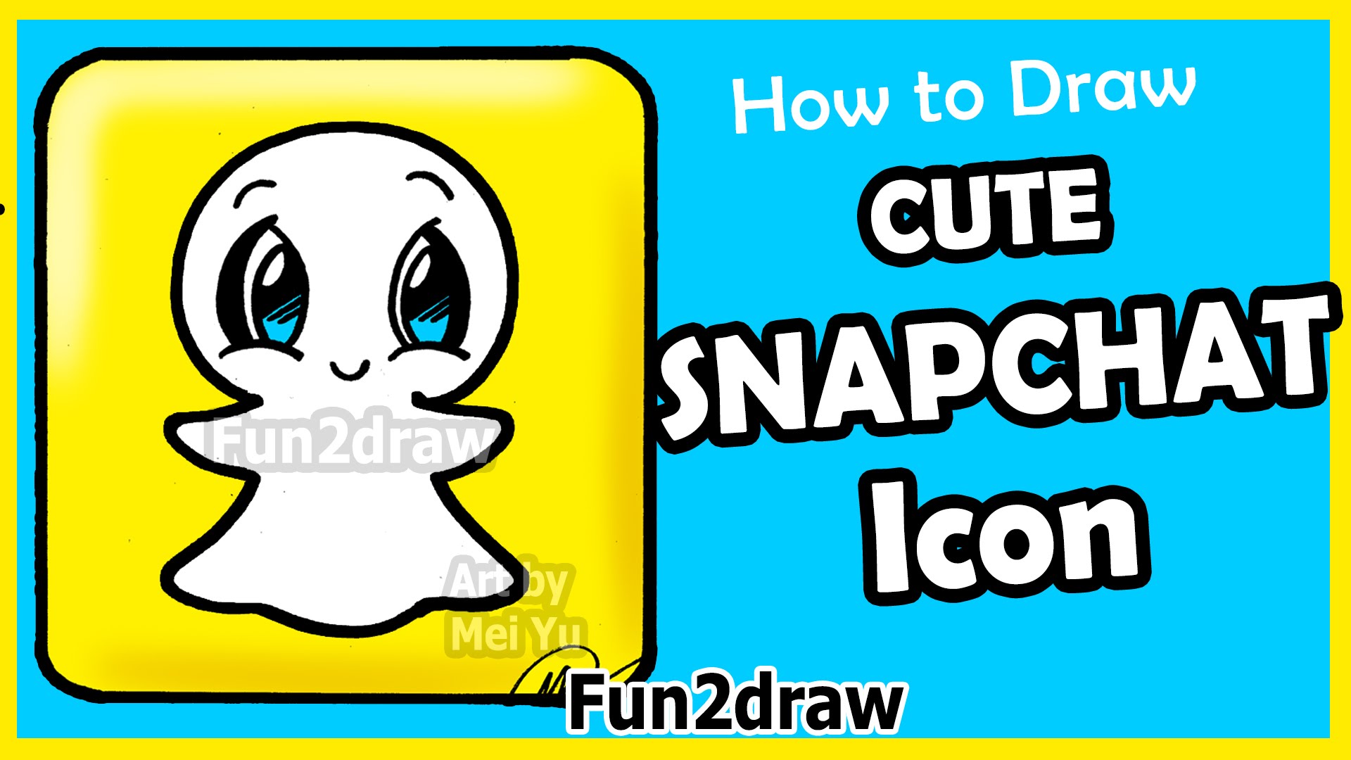 1920x1080 How To Draw Cute Snapchat Logo Step - Snapchat Logo Drawing
