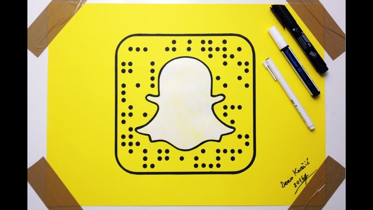 1280x720 How To Draw Snapchat Logo - Snapchat Logo Drawing