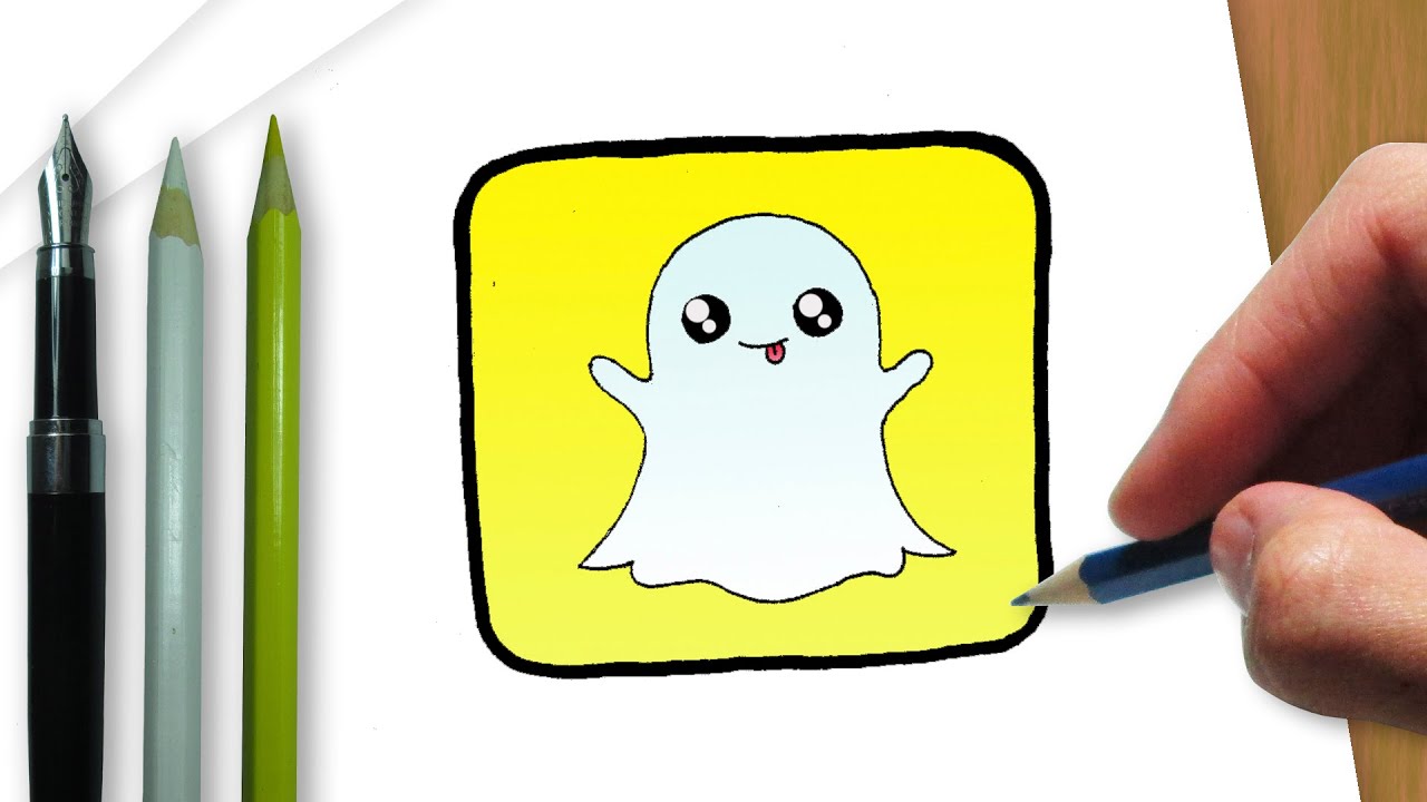1280x720 How To Draw The Logo Snapchat Kawaii - Snapchat Logo Drawing