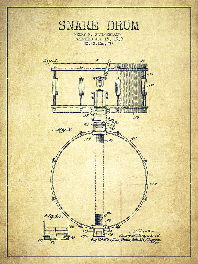 675x900 snare drum patent drawing - Snare Drum Drawing