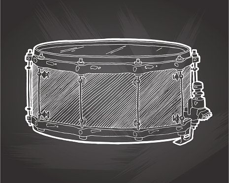 465x372 snare drum sketch drawing isolated on chalkboard background - Snare Drum Drawing