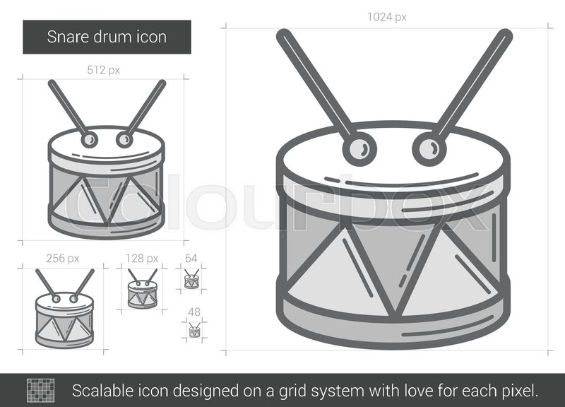 800x576 snare drum vector line icon isolated stock vector colourbox - Snare Drum Drawing