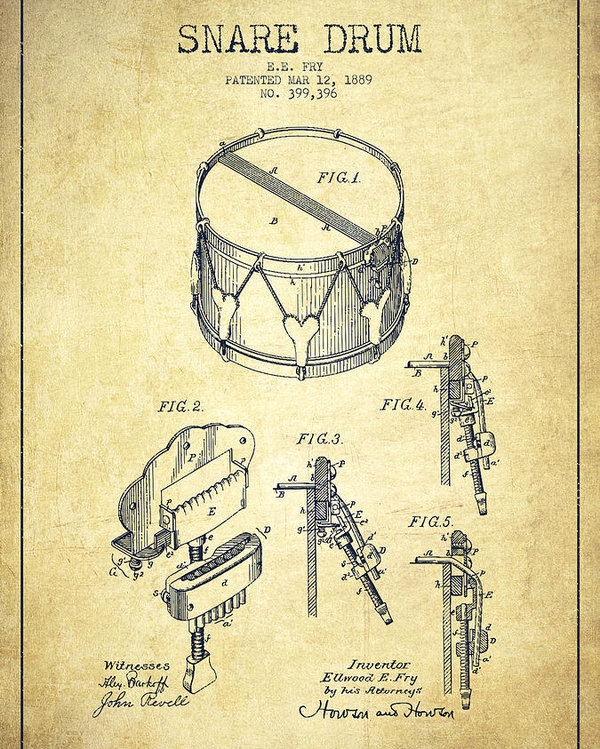 600x749 vintage snare drum patent drawing - Snare Drum Drawing
