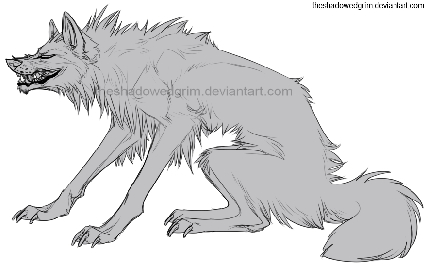 880x550 Werewolf Lineart Wolf Snarl For Free Download - Snarling Wolf Drawing