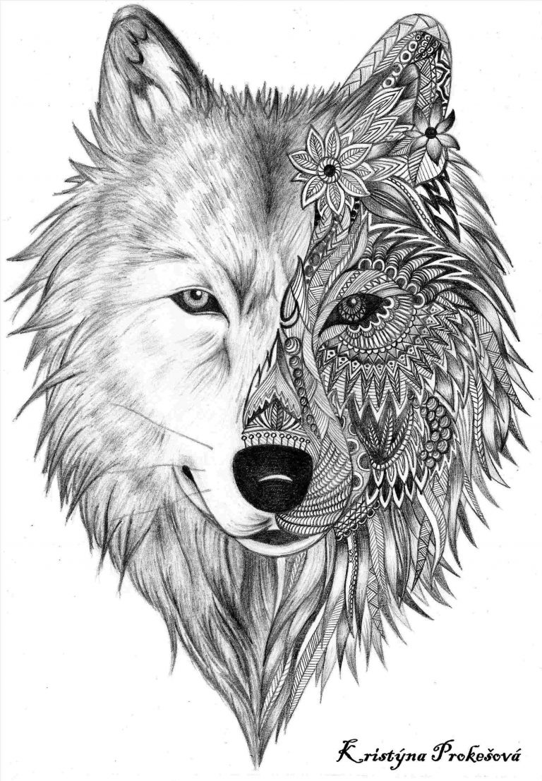 768x1107 Inspirational Snarling Wolf Drawing Full Body Creative Tattoo - Snarling Wolf Drawing