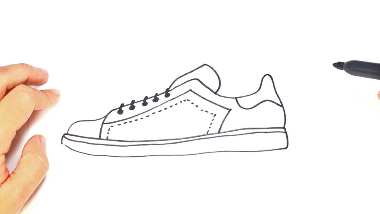 1280x720 how to draw a sneakers step - Sneaker Drawing