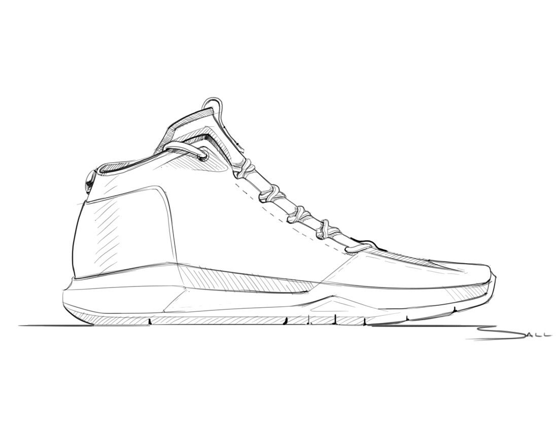 1100x850 the minimal sketching of this shoe highlights just the small - Sneaker Drawing