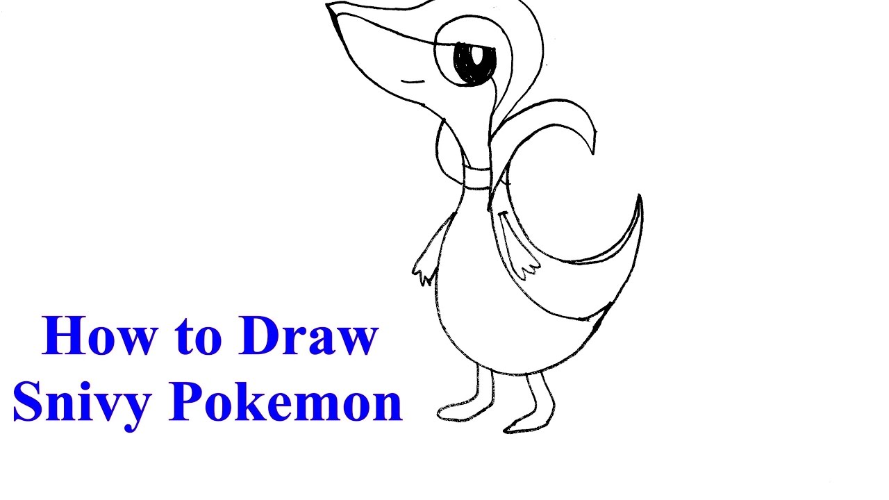 1280x720 How To Draw Snivy Pokemon Step - Snivy Drawing