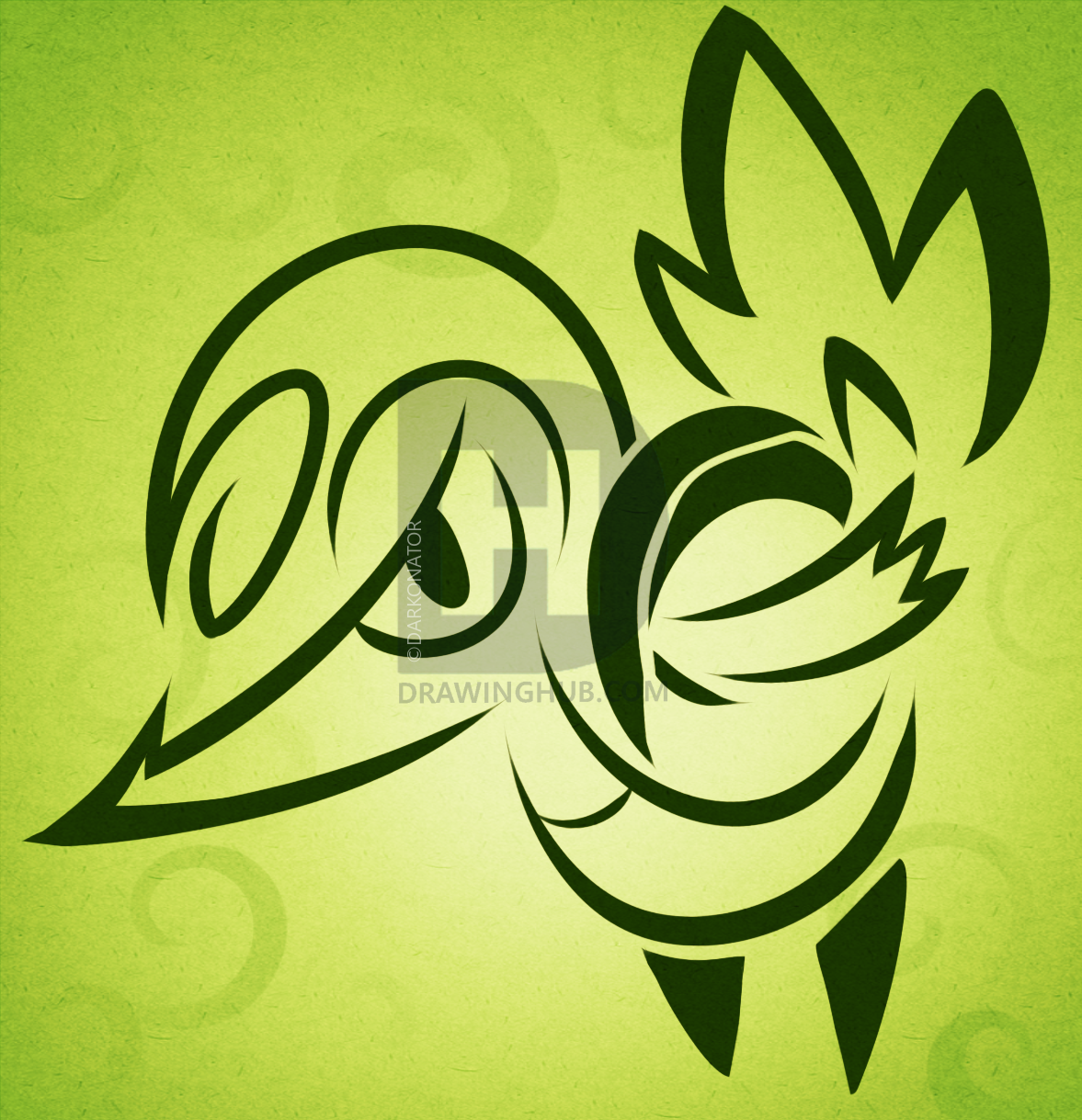 1177x1219 How To Draw Tribal Snivy, Step - Snivy Drawing